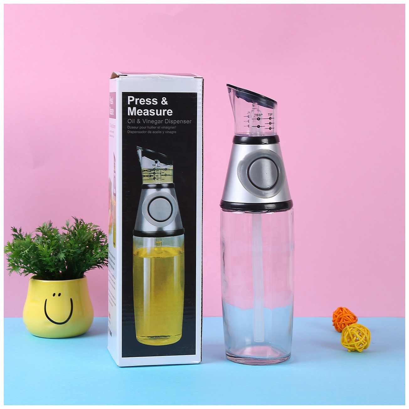 250ml and 500ml Olive oil dispenser bottle cooking oil and vinegar dispenser with drip-free spouts for kitchen