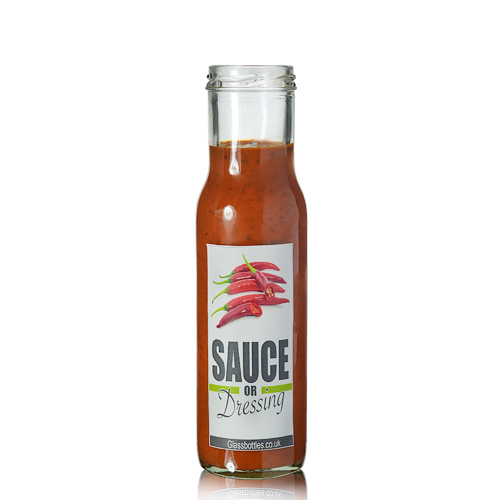 250ml bbq chili tomato hot bottles sauce glass with cover