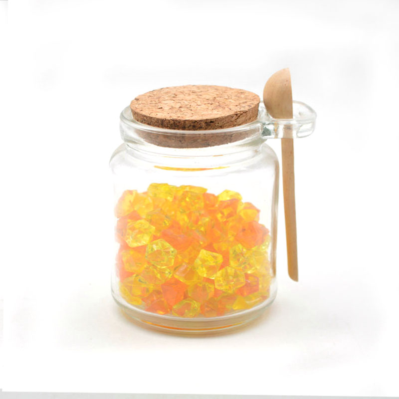 250ml clear foods glass bottles with spoon