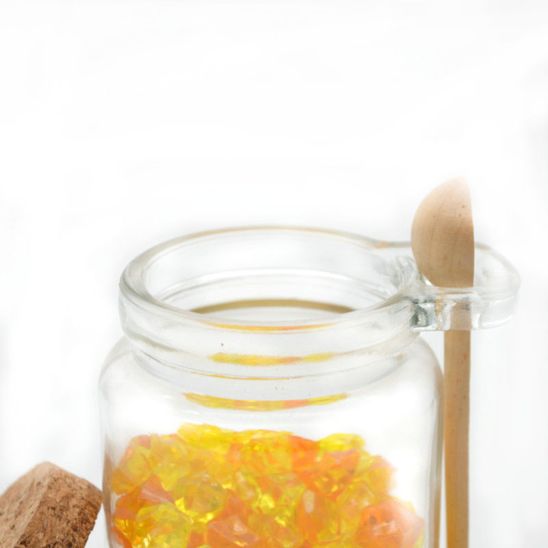 250ml clear foods glass bottles with spoon
