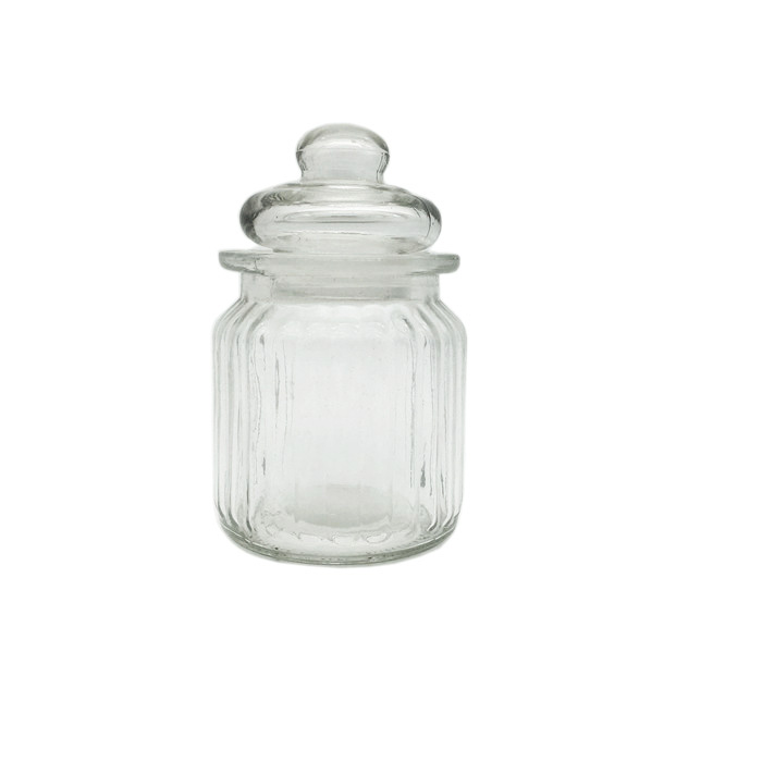 250ml clear glass jar with glass lid for storing tea candy nut