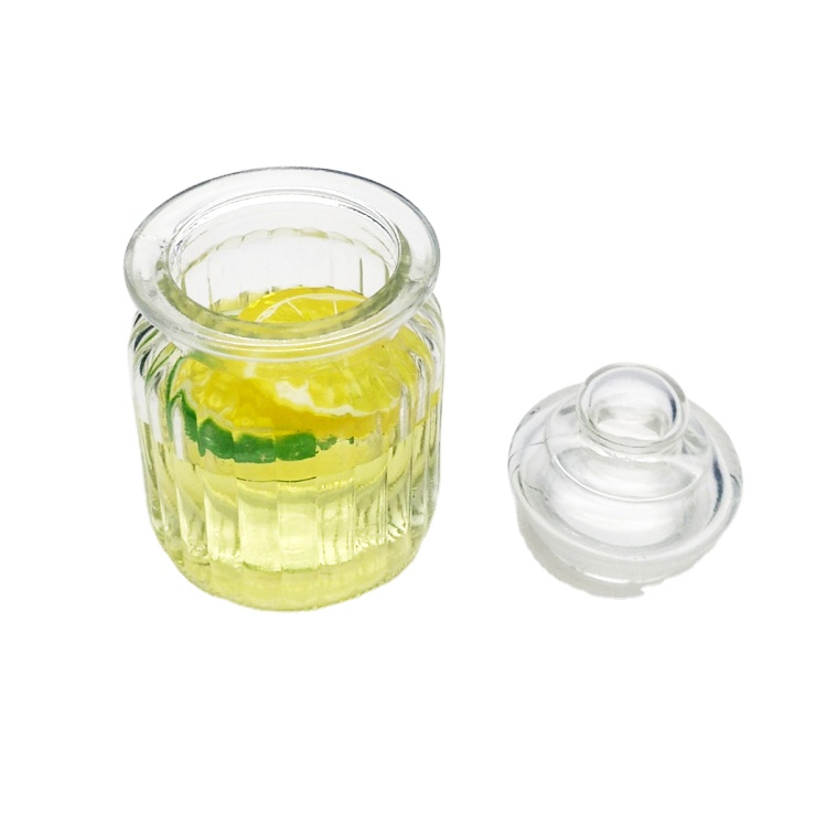 250ml clear glass jar with glass lid for storing tea candy nut