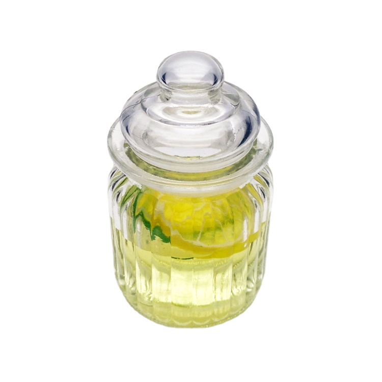 250ml clear glass jar with glass lid for storing tea candy nut