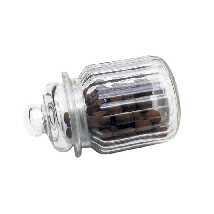 250ml clear glass jar with glass lid for storing tea candy nut