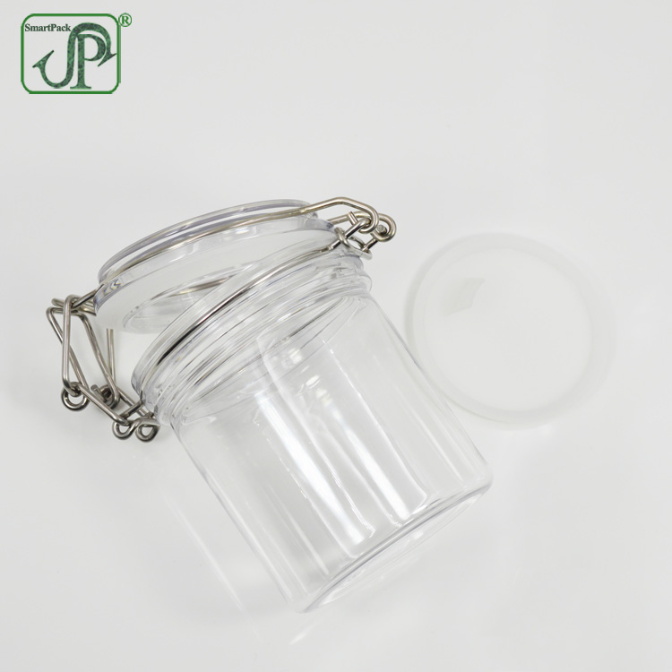250ml clear plastic bath salt hair gel jar PET kilner jars