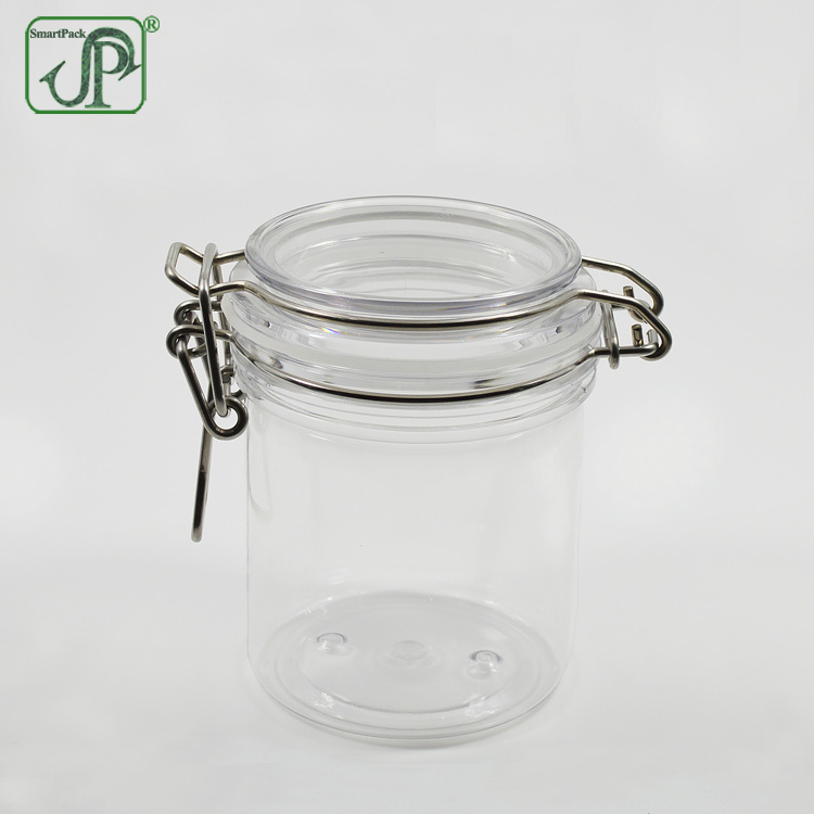 250ml clear plastic bath salt hair gel jar PET kilner jars