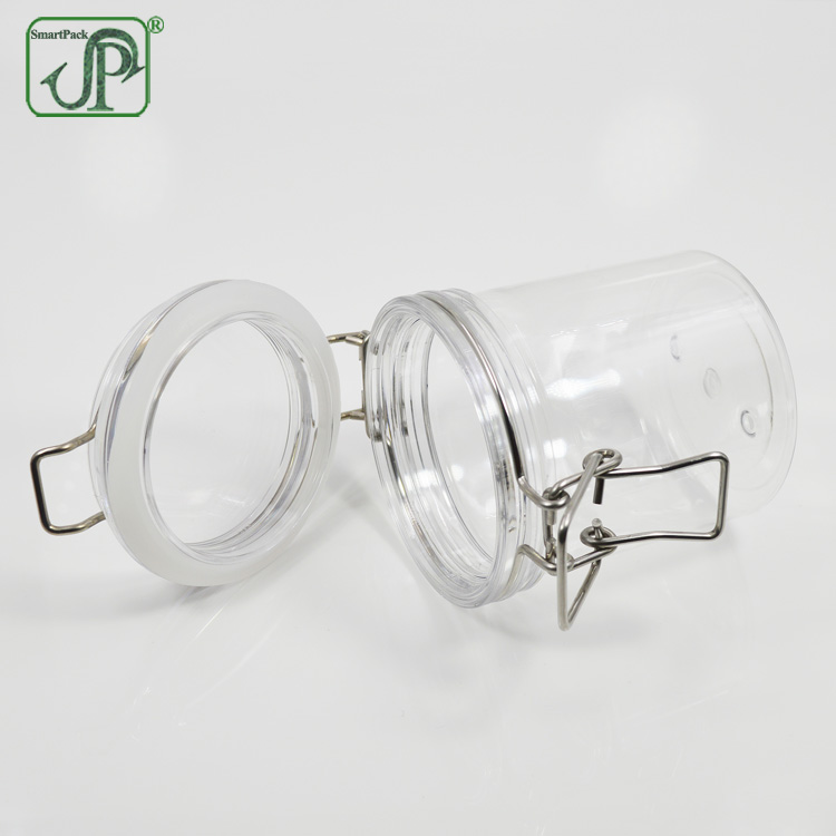 250ml clear plastic bath salt hair gel jar PET kilner jars