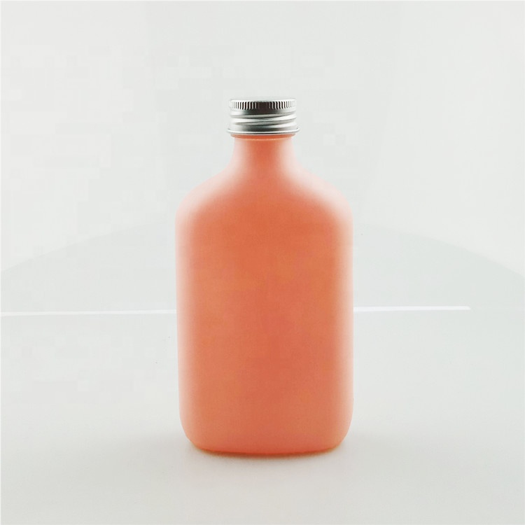 250ml colored Flat Side Glass Bottle Cold Brew Drinking Water Flask Bottle