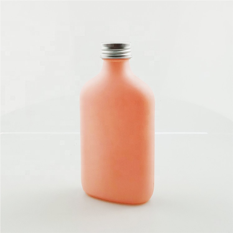 250ml colored Flat Side Glass Bottle Cold Brew Drinking Water Flask Bottle
