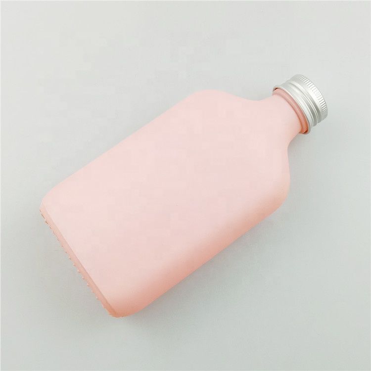 250ml colored Flat Side Glass Bottle Cold Brew Drinking Water Flask Bottle
