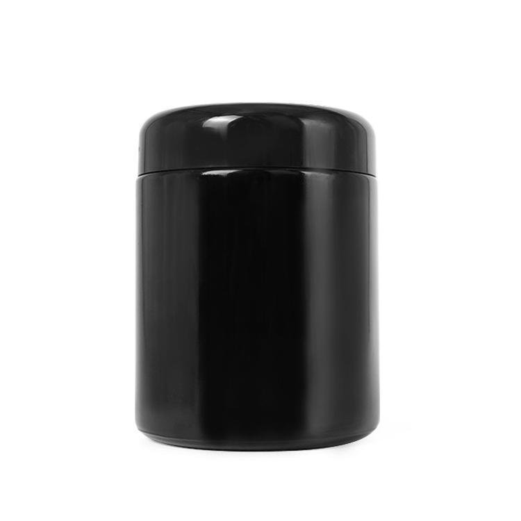 250ml dark blue glass jar for cosmetic packaging with plastic lid