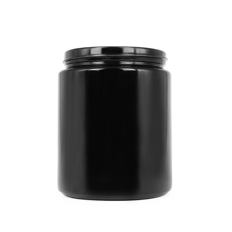 250ml dark blue glass jar for cosmetic packaging with plastic lid