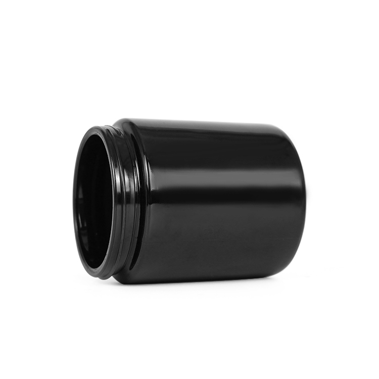 250ml dark blue glass jar for cosmetic packaging with plastic lid