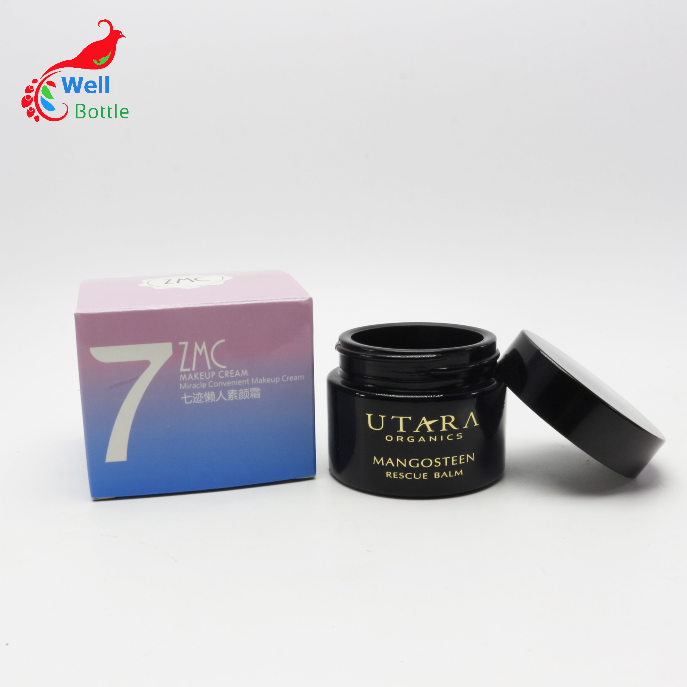 250ml dark violet glass jar shiny black uv CBD container with Bakelite DV226E