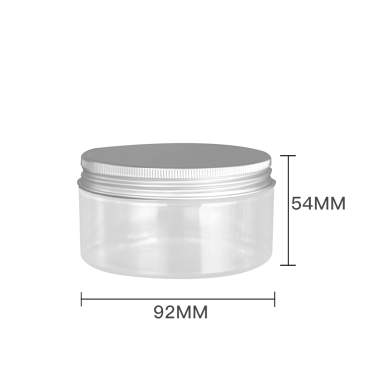 250ml diameter 92mm high 54mm cosmetic cream cream empty plastic jars with plastic lid and aluminum lid