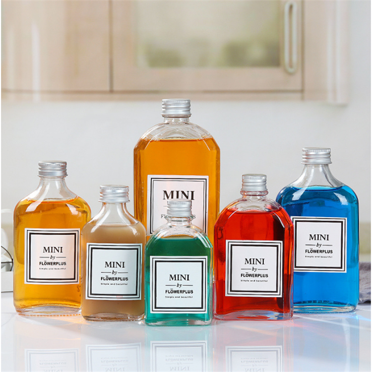 250ml flat New portable thickening glass wine bottle  wine bottle