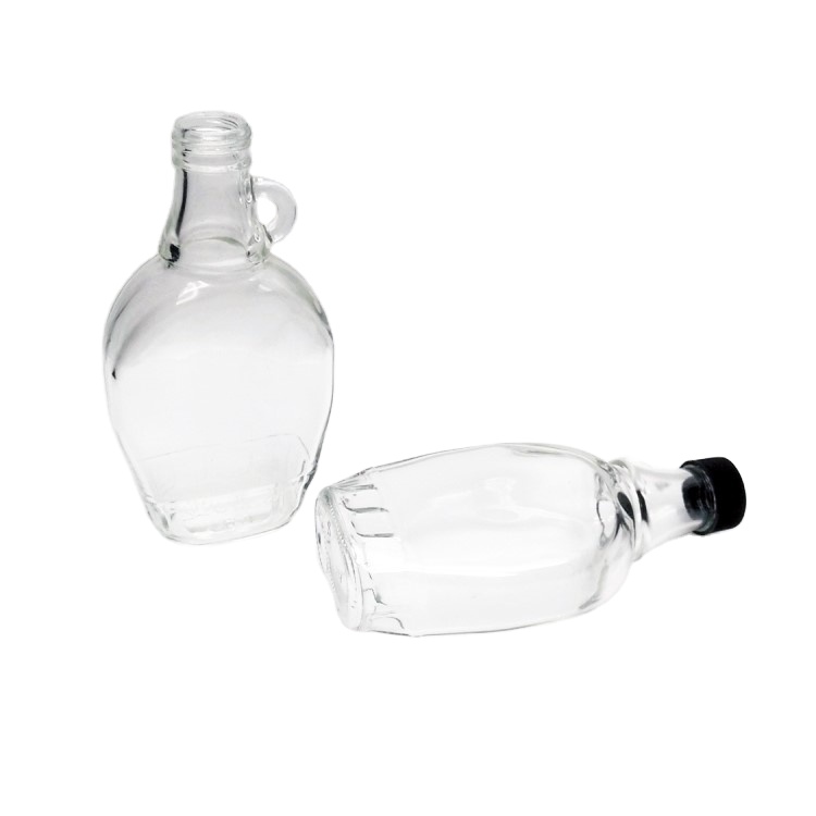 250ml flat glass wine whiskey vodka bottle with plastic lid wholesale