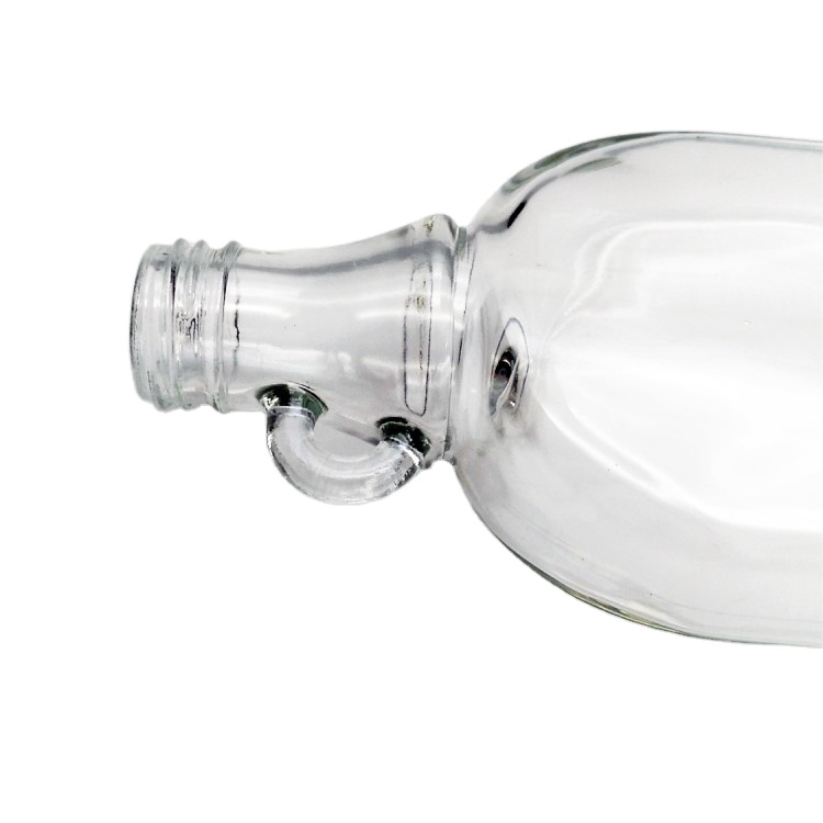 250ml flat glass wine whiskey vodka bottle with plastic lid wholesale