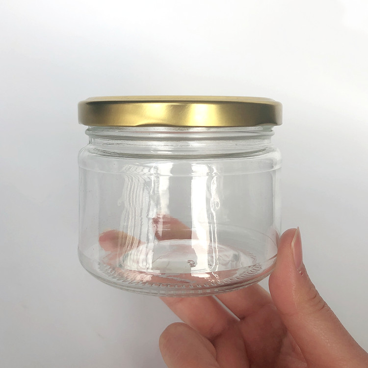250ml food grade round glass canning jar jam jar with metal lid