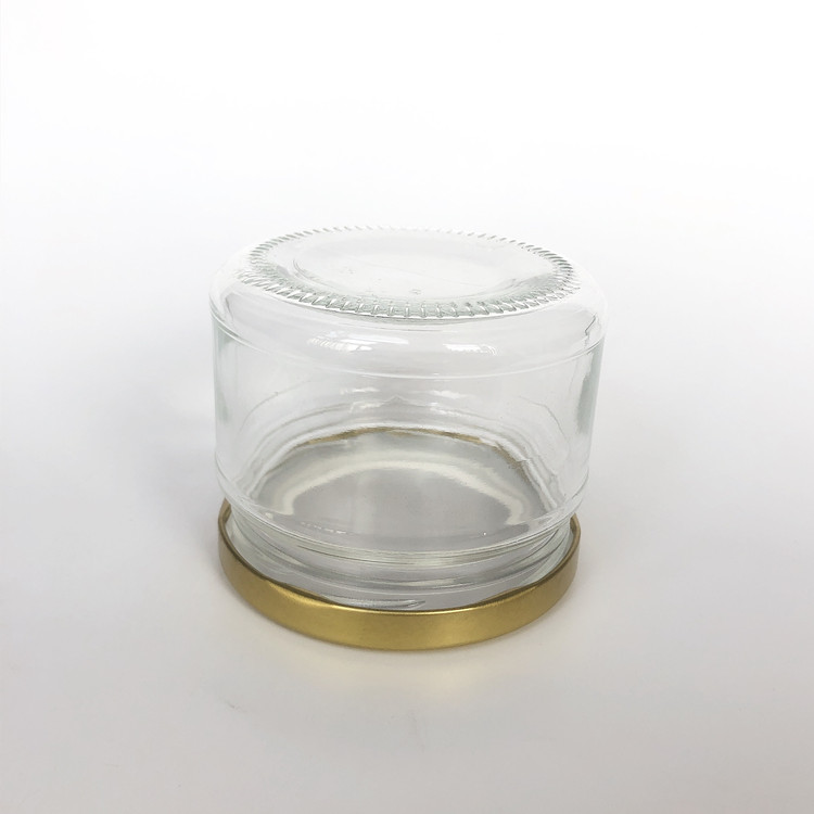 250ml food grade round glass canning jar jam jar with metal lid