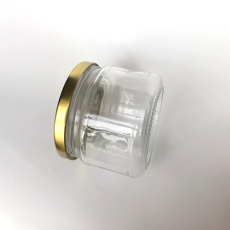 250ml food grade round glass canning jar jam jar with metal lid