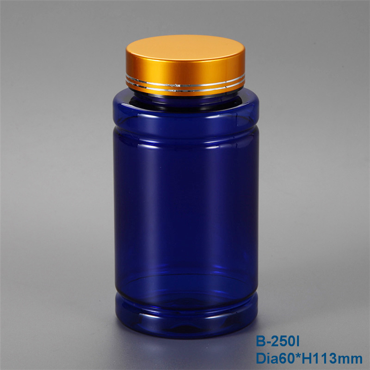 250ml green pet jar, dietary supplements food plastic jar