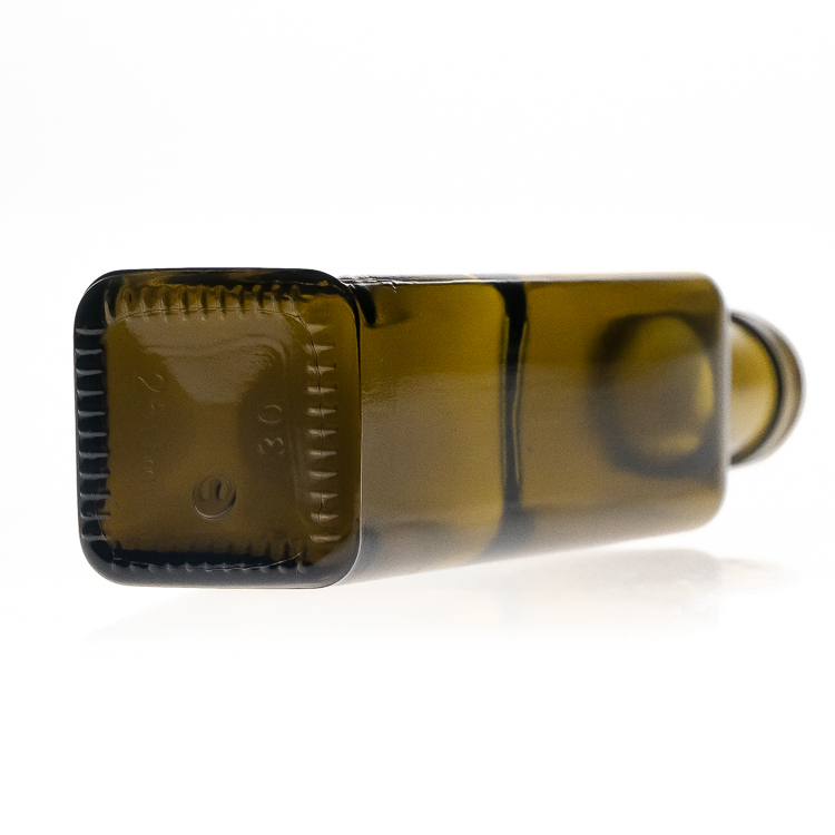 250ml green square olive oil glass bottle with plastic cap or aluminium cap