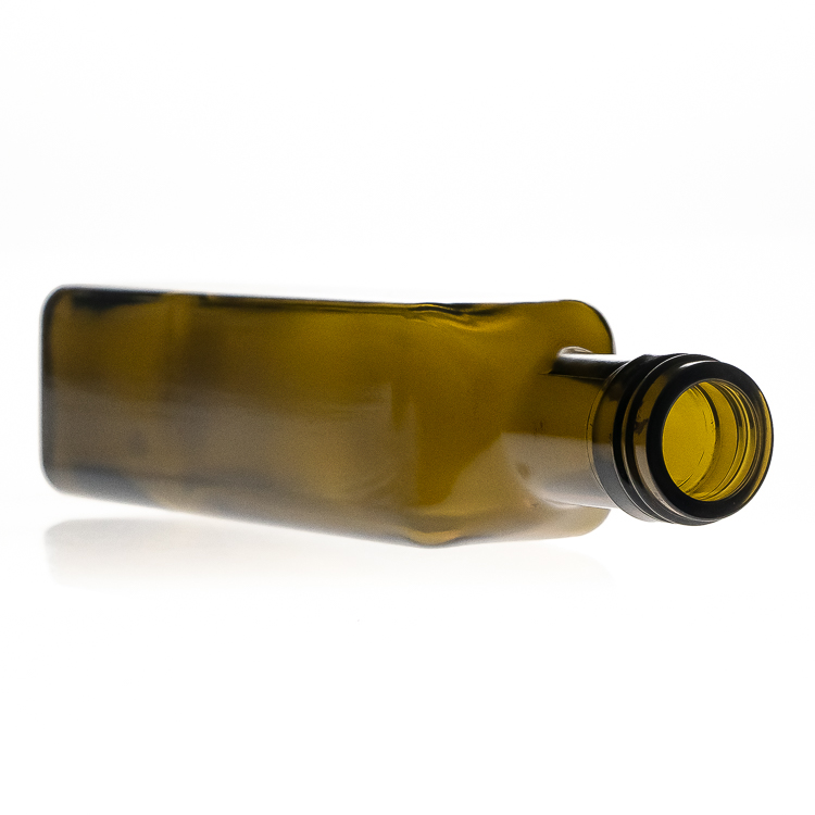 250ml green square olive oil glass bottle with plastic cap or aluminium cap