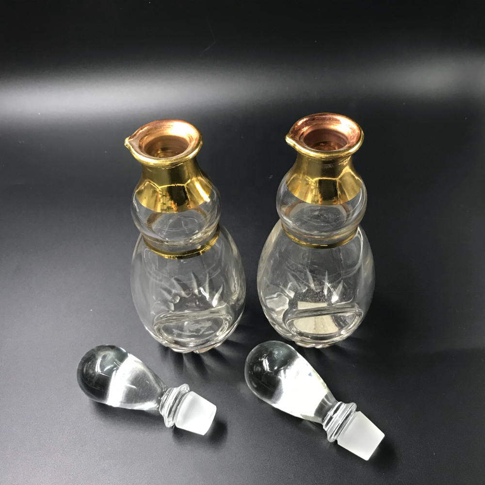250ml handmade big perfume glass display bottle for oud oil attar bottle