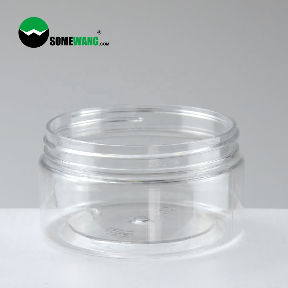 250ml large canning transparent PET empty cheap plastic jar
