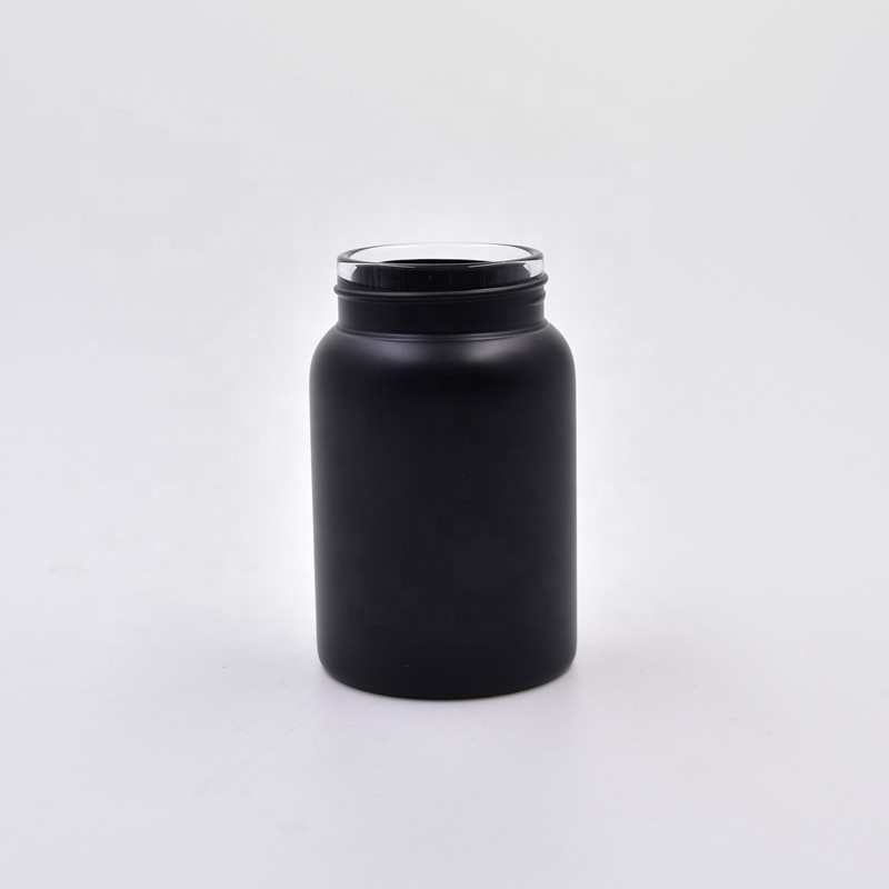 250ml matte black Skin Care Use cosmetic packaging cream honey jar with child resistant bamboo wooden lid