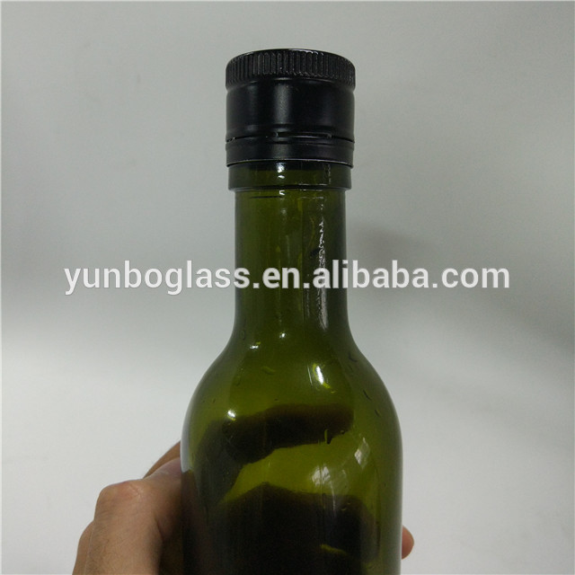 250ml olive oil round green glass bottle with screw cap