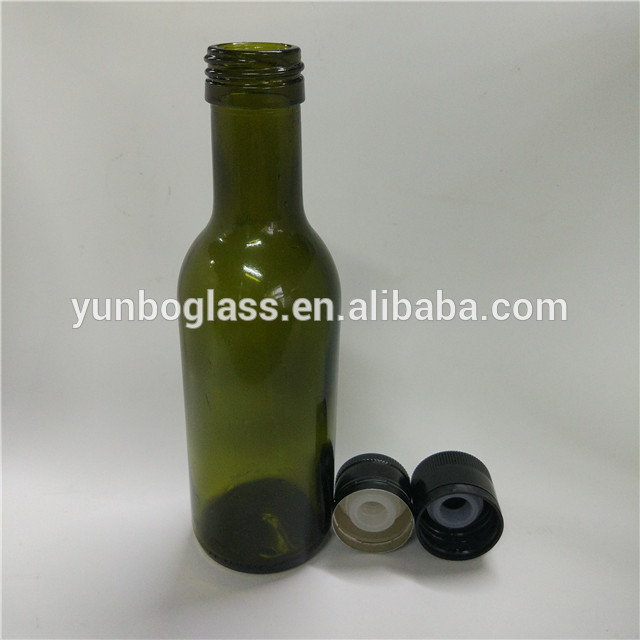 250ml olive oil round green glass bottle with screw cap