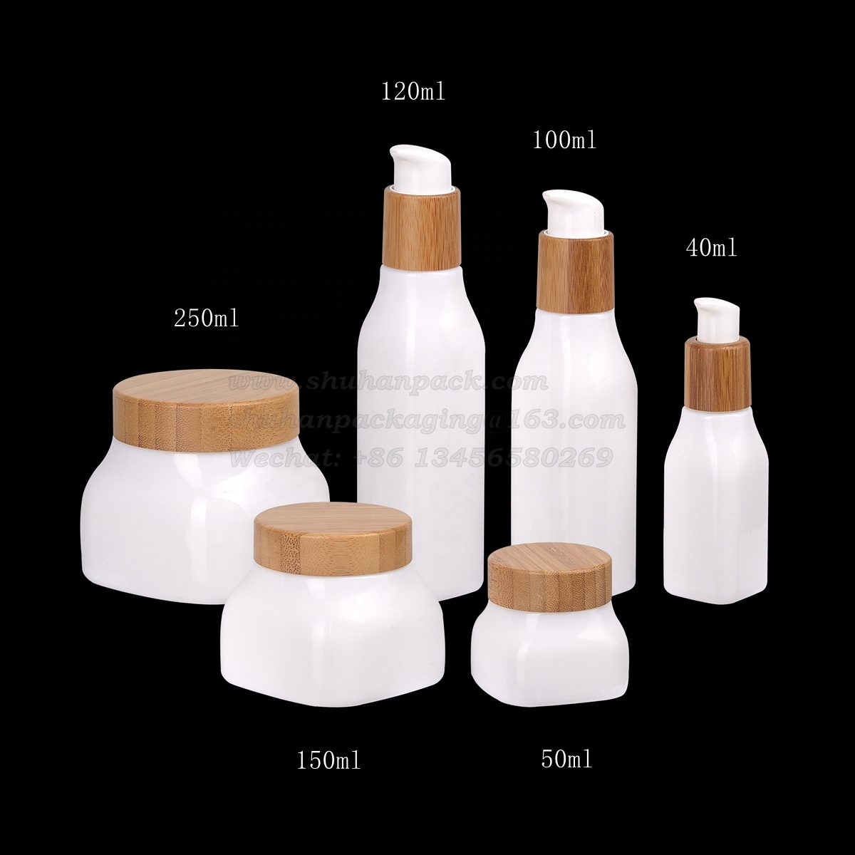 250ml opal glass skin care square opaque 8 oz white jar face cream cosmetic jars 250 ml glass jars with bamboo wooden lid