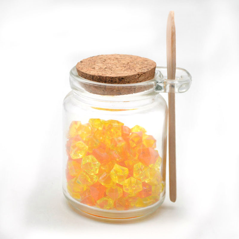 250ml pudding glass jar with cork lid with wood spoon