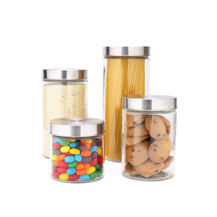 250ml round clear food candy glass jars bottles with screw lid borosilicate glass jar glass storage jars