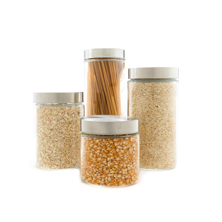 250ml round clear food candy glass jars bottles with screw lid borosilicate glass jar glass storage jars