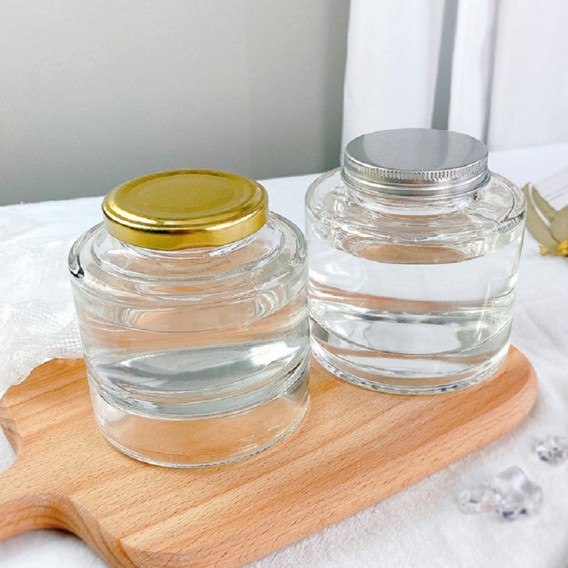 250ml round container tin honey packaging bottle juice cans jam jar glass honey jars in bulk
