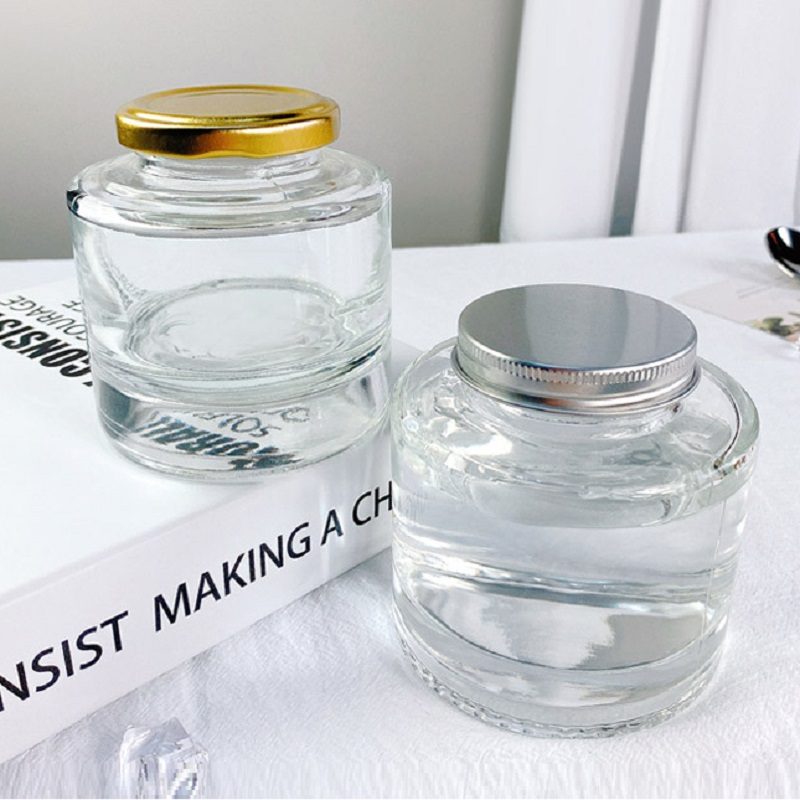 250ml round container tin honey packaging bottle juice cans jam jar glass honey jars in bulk