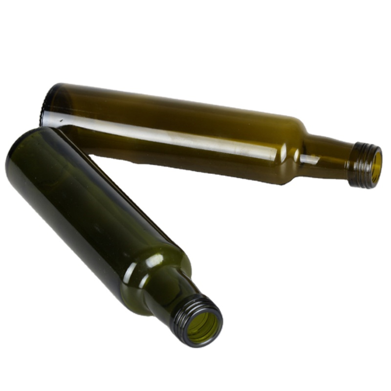 250ml round shape olive oil glass bottle wholesale antique green dorica glass bottle for olive oil/vinegar