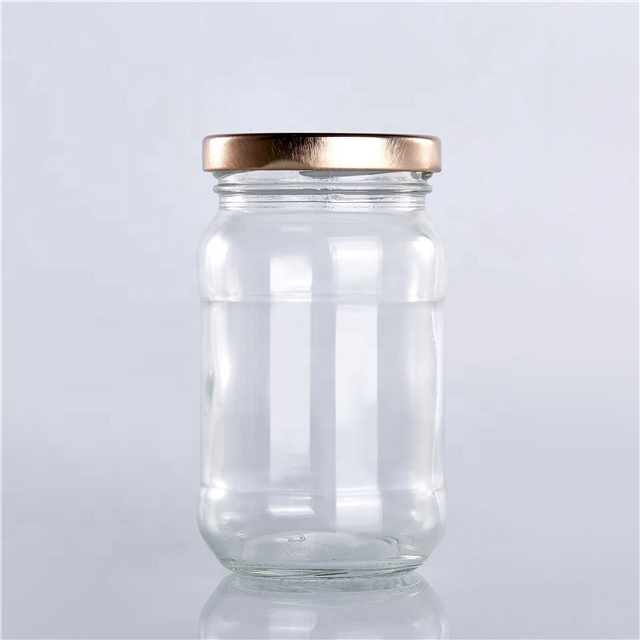 250ml transparent empty glass jar for jams, spice, honey wholesale