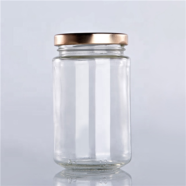 250ml transparent empty glass jar for jams, spice, honey wholesale