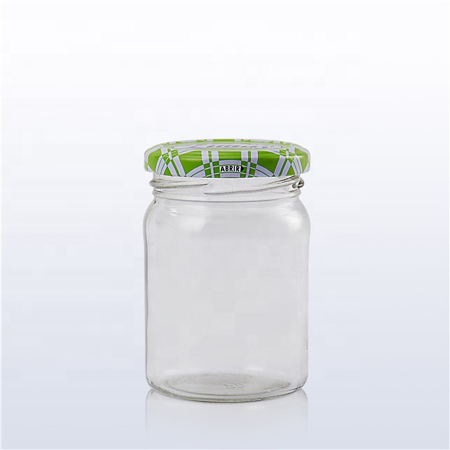 250ml transparent empty glass jar for jams, spice, honey wholesale