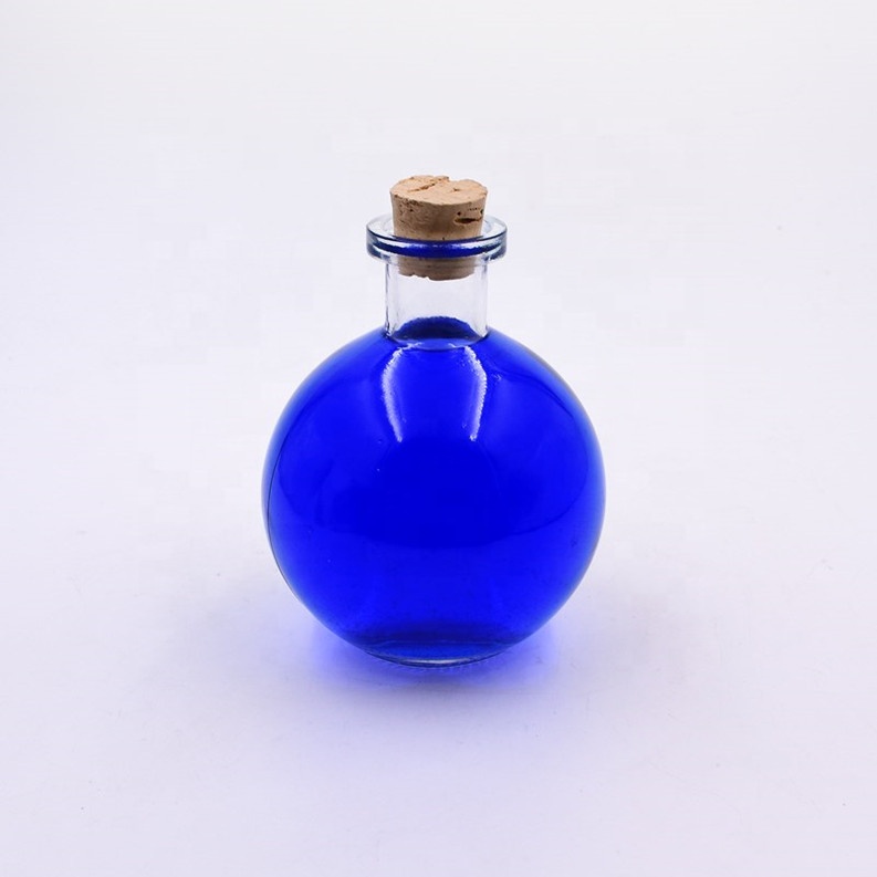 250ml transparent round perfume aromatherapy bottles fragrance essential oil reed diffuser bottles Car Air Freshener with cork