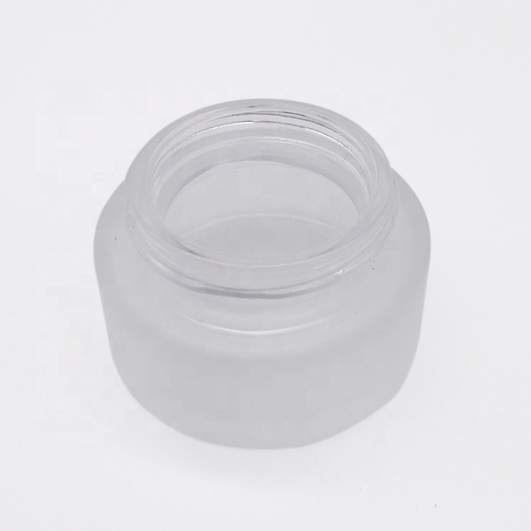 25ML frosted glass jar with wood bamboo lid can custom logo