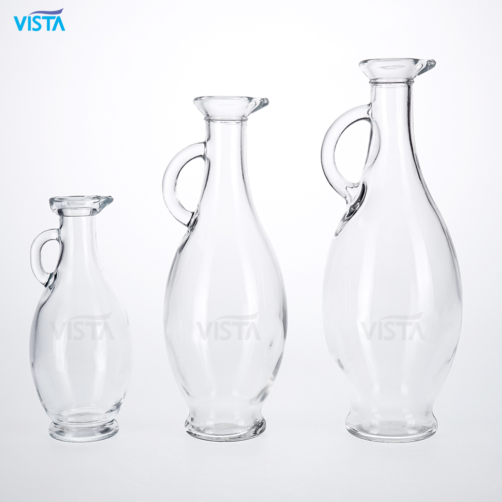 25cl 50cl 75cl clear glass olive oil bottles with handle glass bottles
