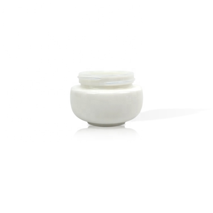 25g 1oz 2oz White porcelain glass cream jar with clear cap