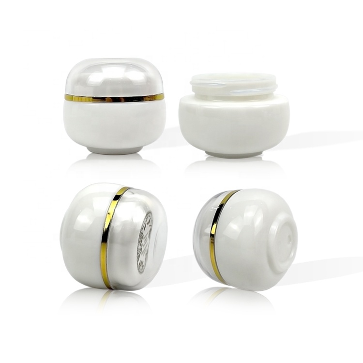 25g 1oz 2oz White porcelain glass cream jar with clear cap