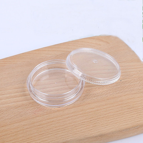 25g 25ml plastic PS round flat facial cream jar, highlighting powder jar, cosmetic cream jar