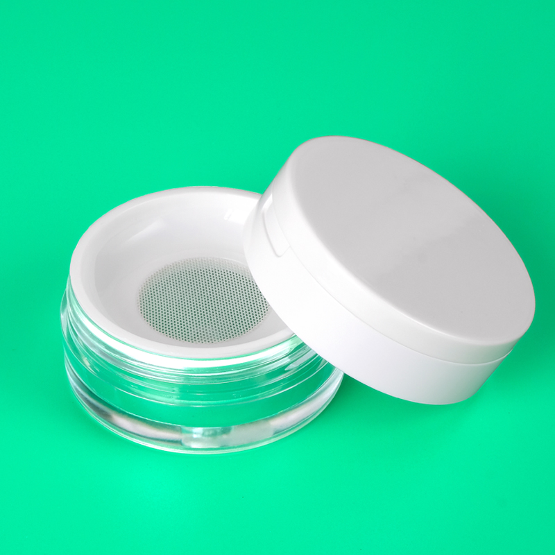 25g empty clear loose powder case with sifter for face setting powder cosmetic container loose powder container with mirror